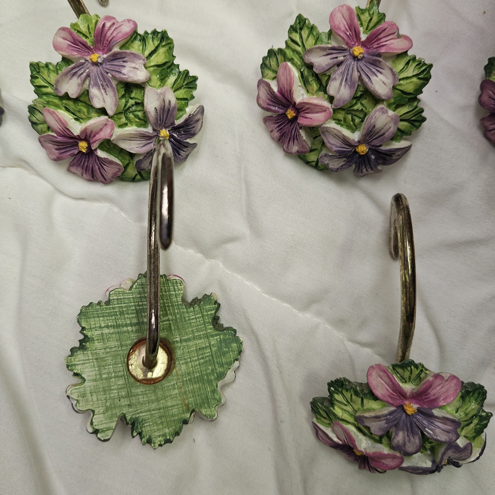Floral Shower Curtain Hooks - Picture 3 of 3